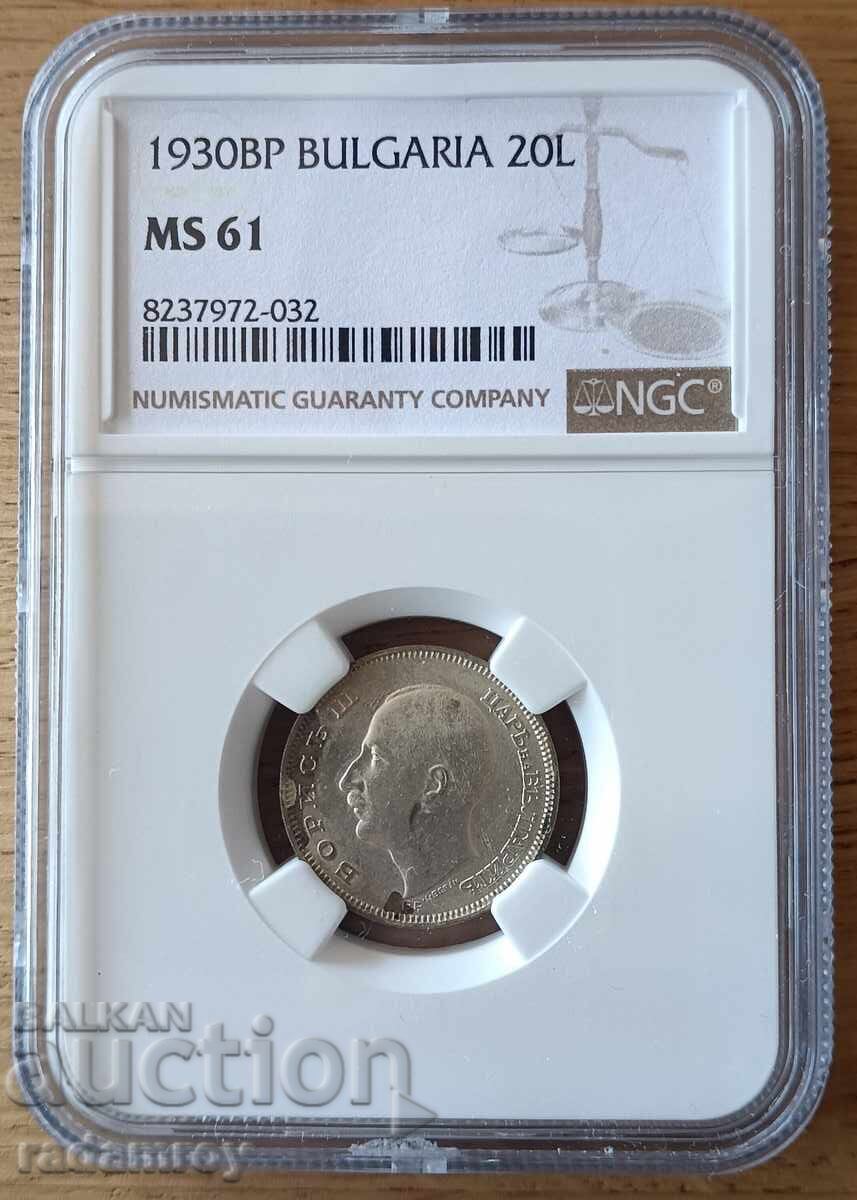 BGN 20 1930 MS61 NGC