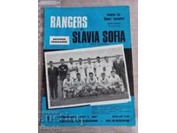 Program fotbal - Rangers - Slavia 1/2 finala Cupa Cupelor 1967