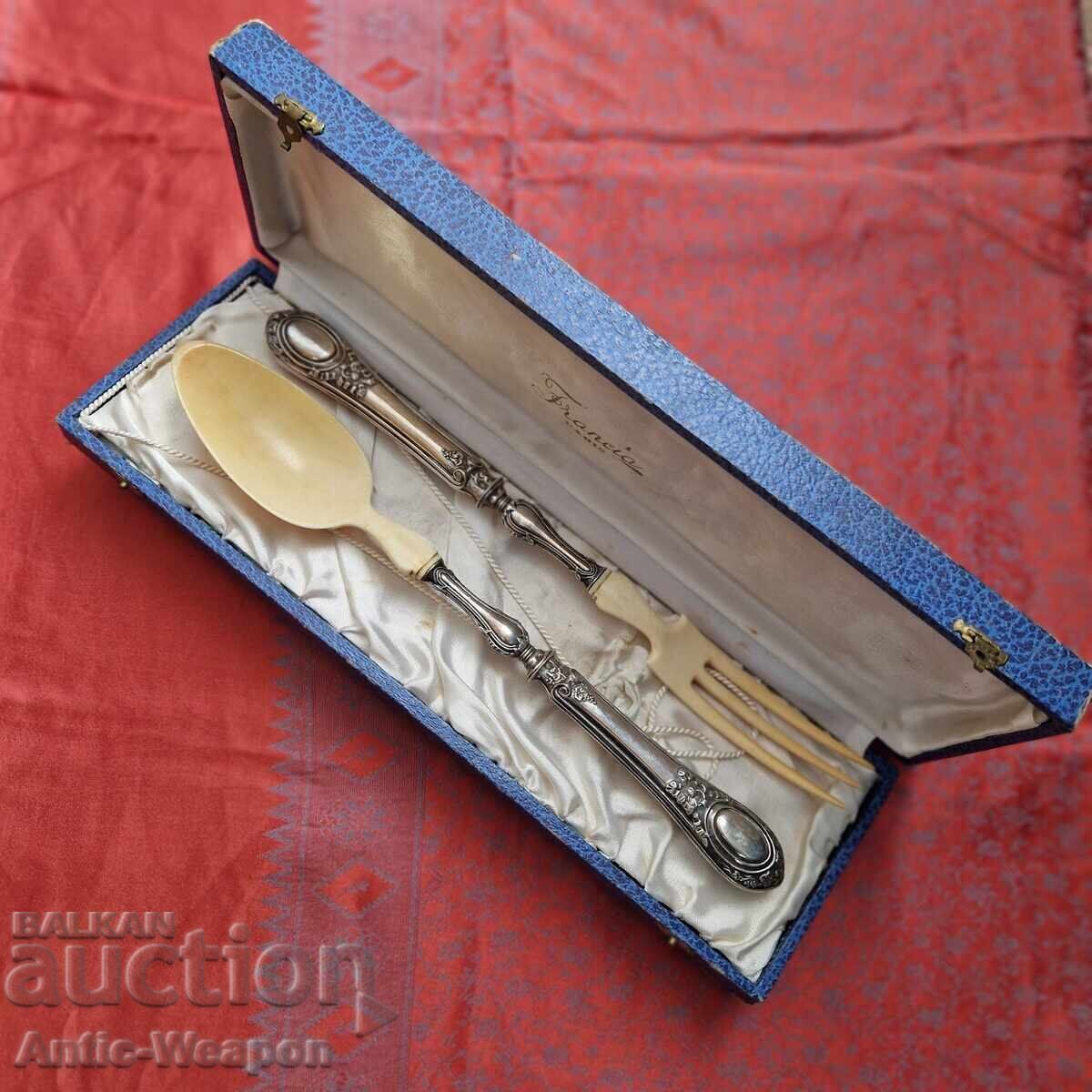 Delivery of Silver and Ivory - Antique French Salad Set