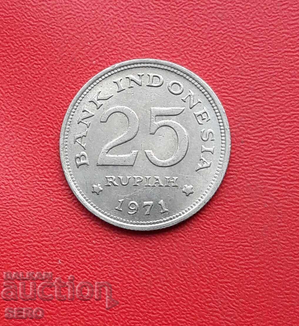 Indonesia-25 Rupees 1971 with price 0.50 BGN | € 0.26