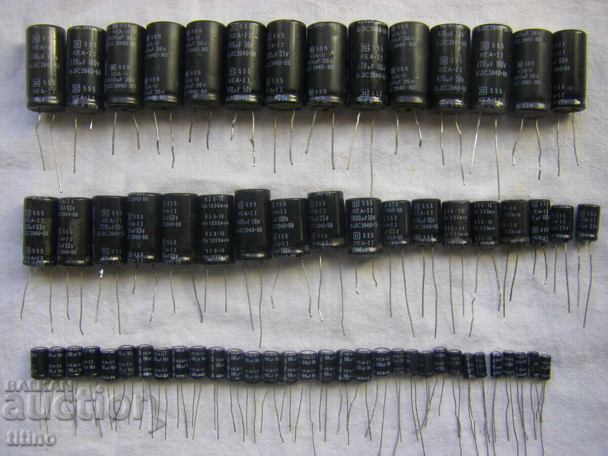 New electrolytic capacitors - 64 pieces