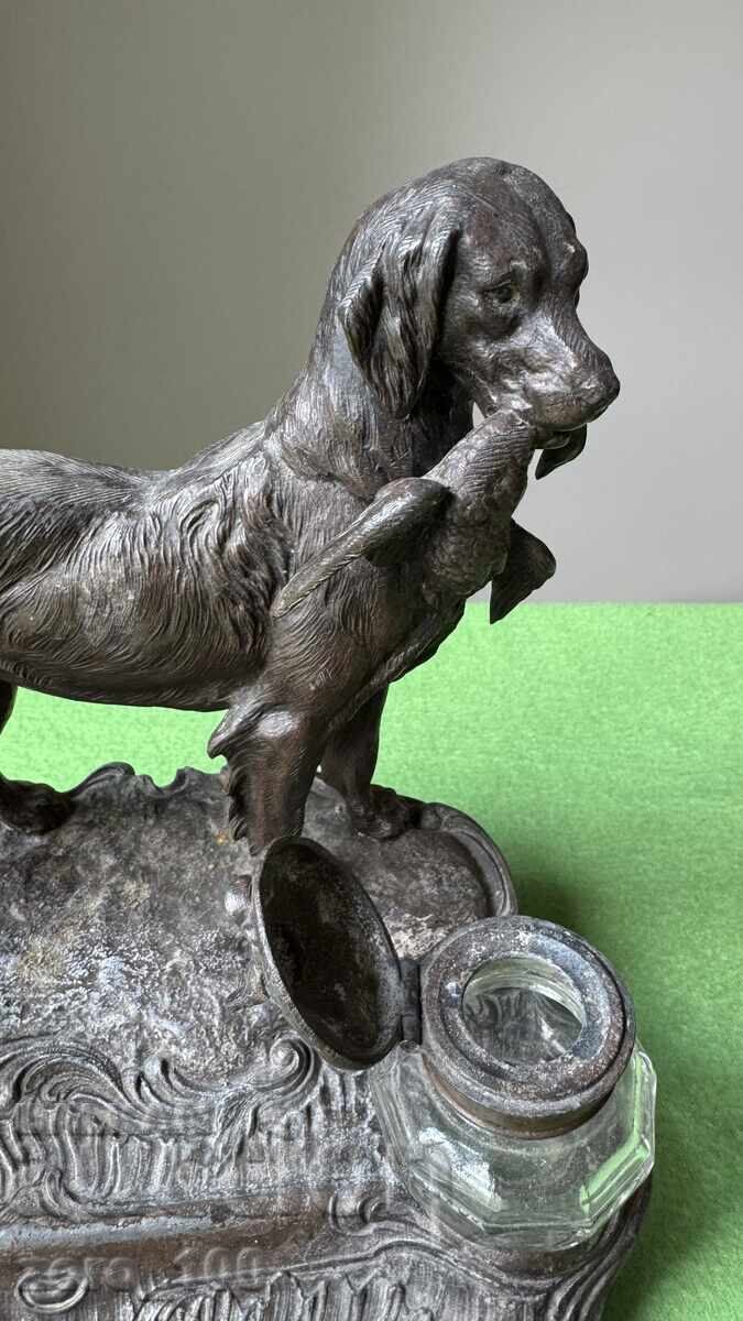 Δημοπρασία Αντίκα Γαλλικό μελανοδοχείο, τσαμ Δημοπρασία Αντίκα Γαλλικό μελανοδοχείο, τσαμ