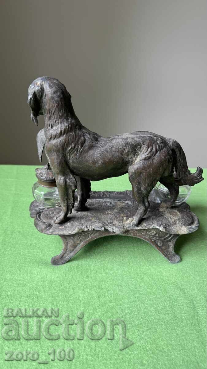 Αντίκα Γαλλικό μελανοδοχείο, τσαμ - 6 Αντίκα Γαλλικό μελανοδοχείο, τσαμ - 6