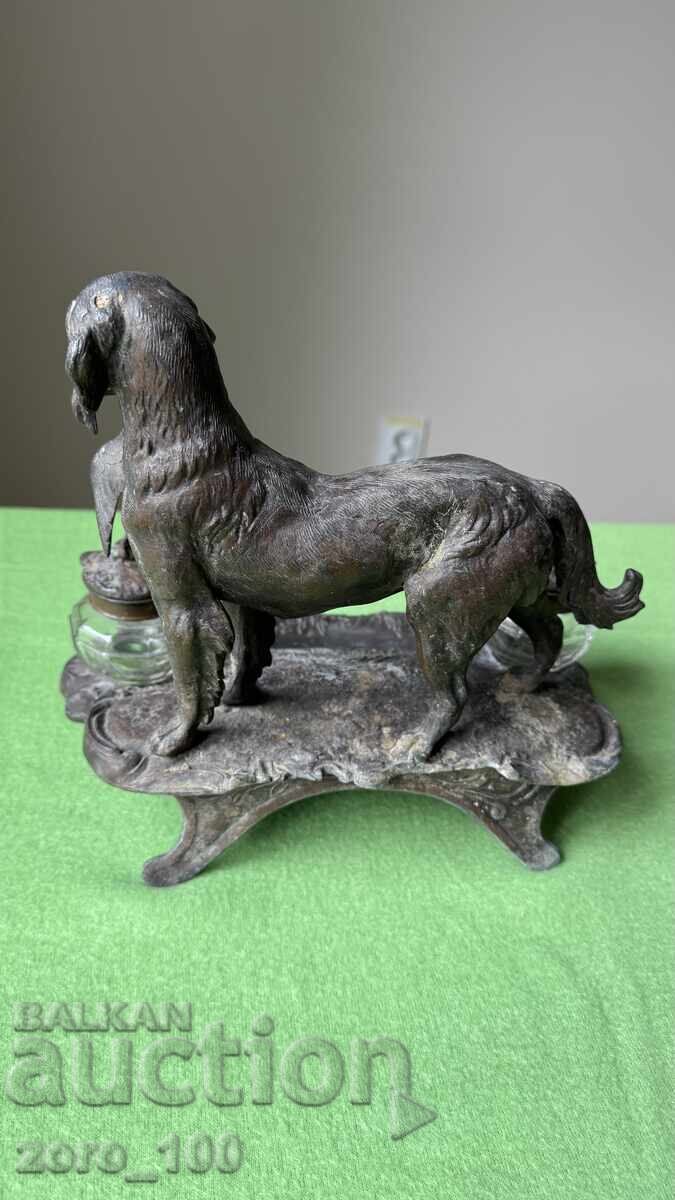 Αντίκα Γαλλικό μελανοδοχείο, τσαμ - 7 Αντίκα Γαλλικό μελανοδοχείο, τσαμ - 7