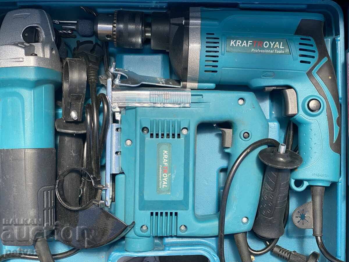 3 în 1 Ciocan rotopercutor, Polizor unghiular 125mm și Mașină de găurit 1400W - 5