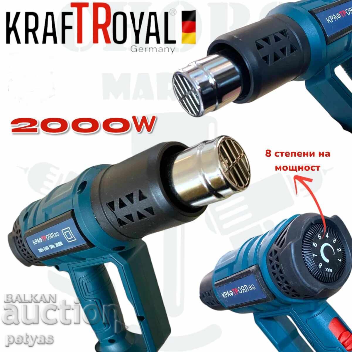 Pistolet για Ζεστό Αέρα 2000W KRAFTROYAL 8 βαθμίδες Pistolet για Ζεστό Αέρα 2000W KRAFTROYAL 8 βαθμίδες