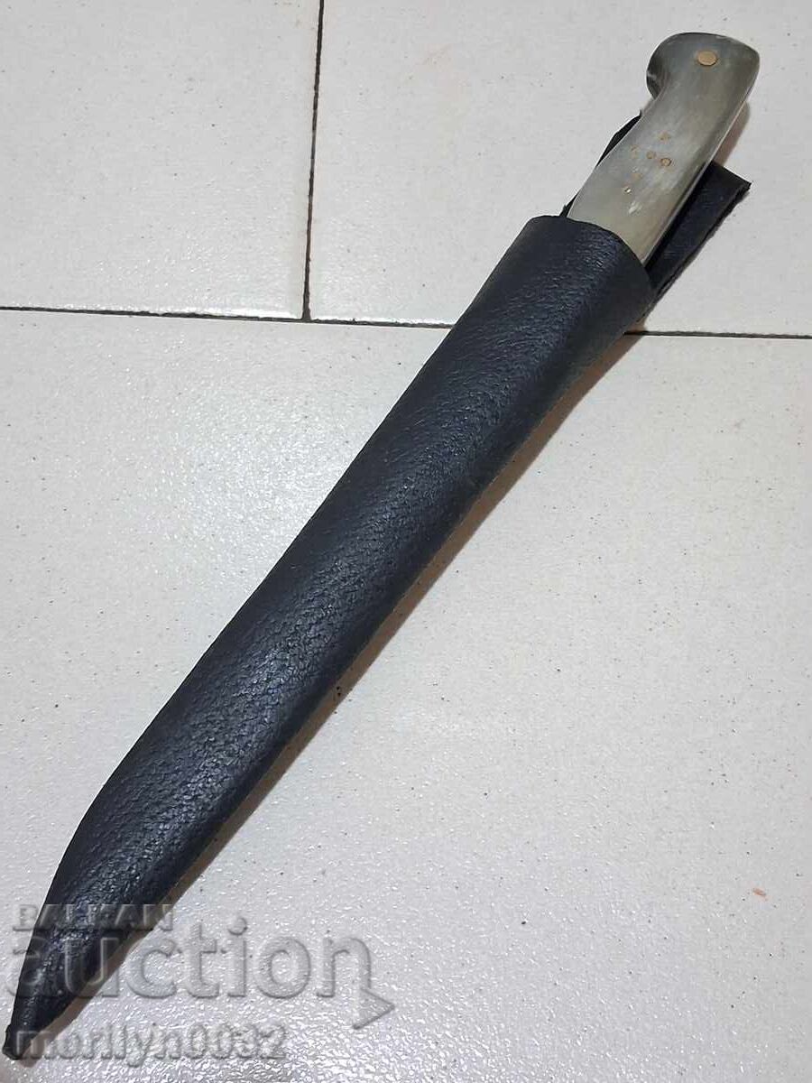 Delivery of Hand-forged knife with engravings, horn handle without a sheath (shark-like)