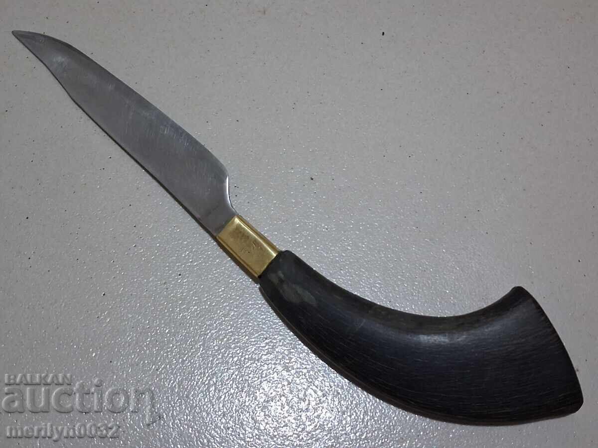 Cuțit vechi cu mâner din corn de bivol fără teacă lamă - 6 Cuțit vechi cu mâner din corn de bivol fără teacă lamă - 6