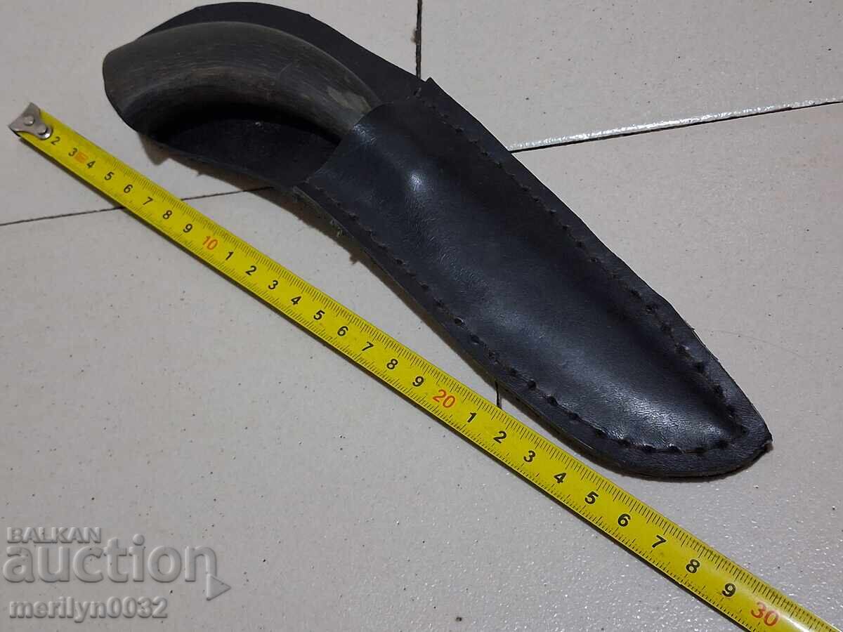 Old knife with buffalo horn handle, without a sheath, blade - 7