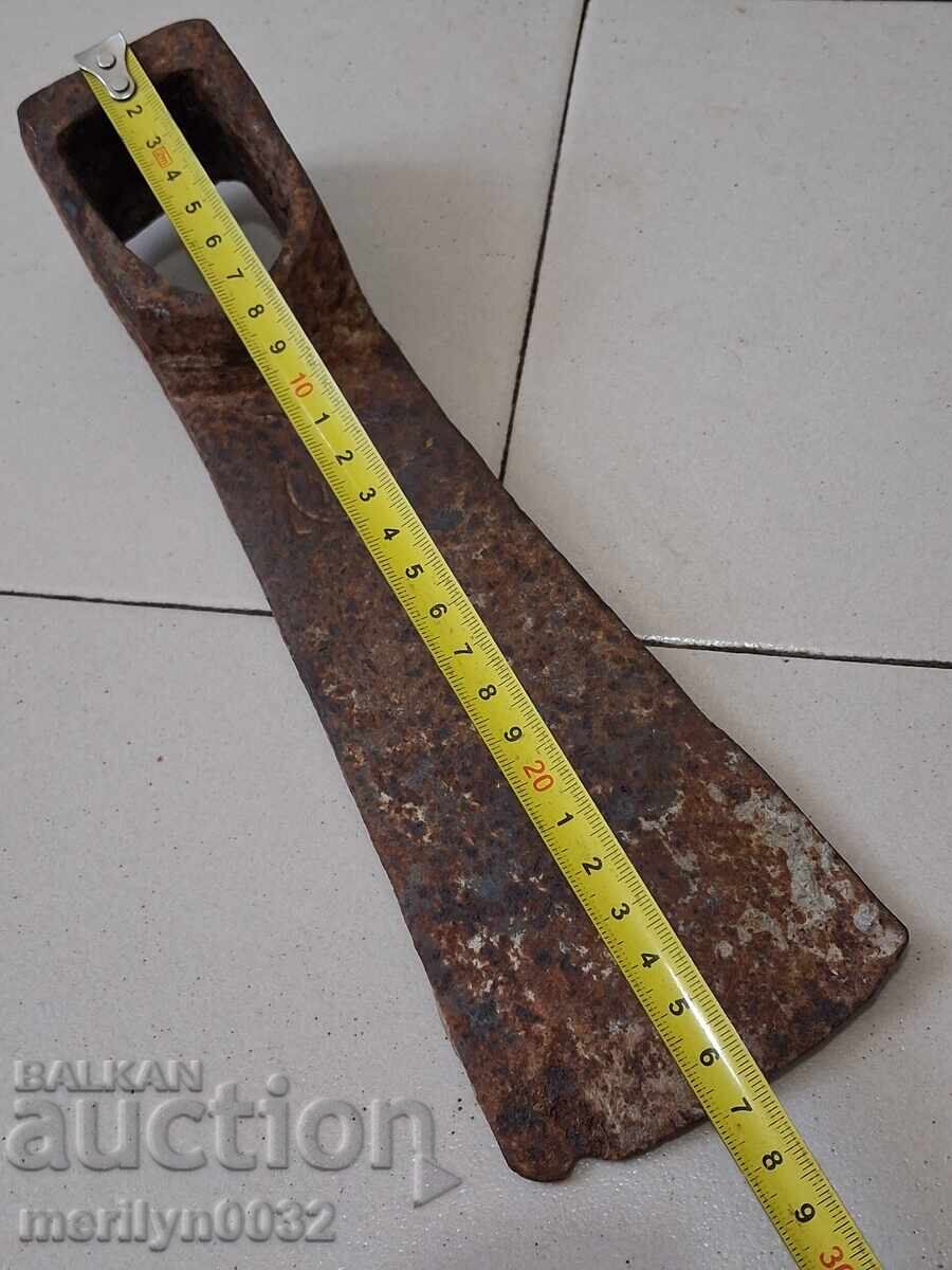 Old forged turnhoe, wrought iron, hoe, blade, axe - 6