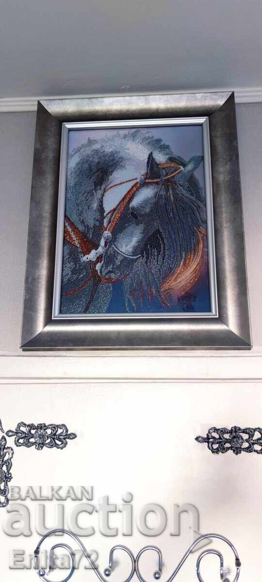 Gobelin with sewn beads "The Proud One" with price 200.00 BGN | € 102.26 Gobelin with sewn beads "The Proud One" with price 200.00 BGN | € 102.26