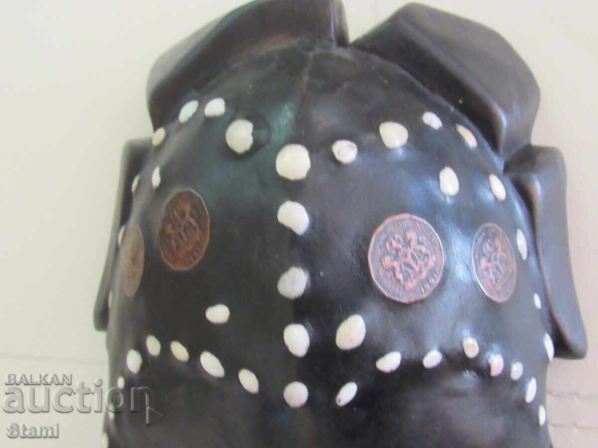 Африканска маска с медни инкрустации-голяма - 5