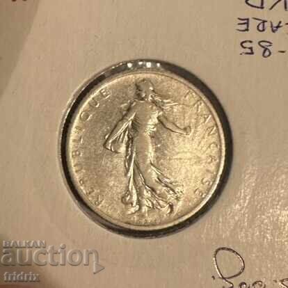 Франция 1 франк сребро / France 1 franc 1906 silver Ж с цена 14.00 лв. | € 7.16