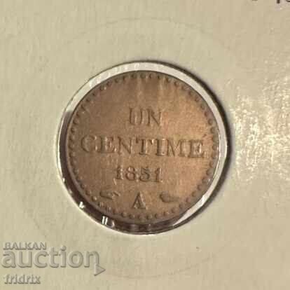 France 1 centime 1851 A with price 30.00 BGN | € 15.34