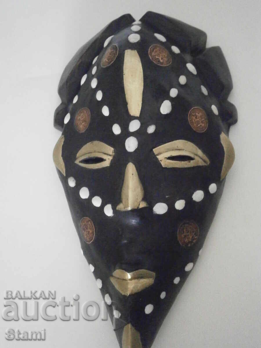 African mask with copper inlays - large with price 185.00 BGN | € 94.59