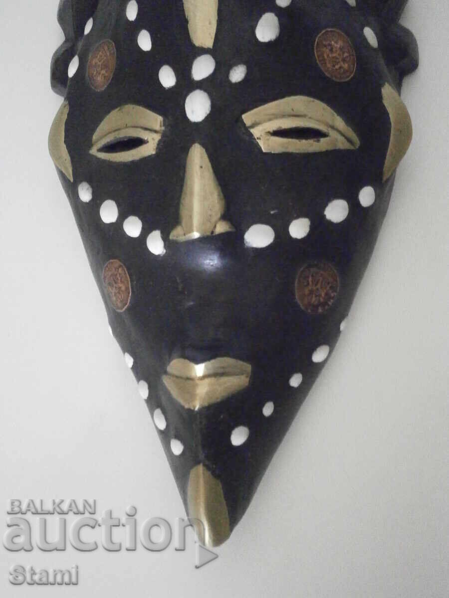 African mask with copper inlays - large - 5