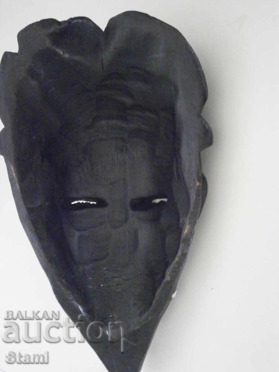 African mask with copper inlays - large - 7