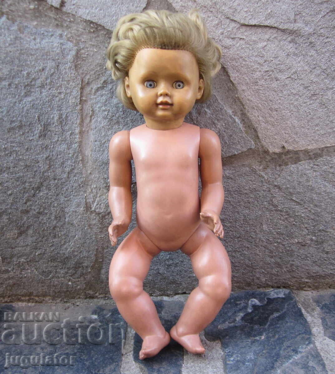 Παλιά Γερμανική κούκλα παιχνίδι με γυάλινα μάτια, μαρκαρισμένη