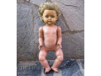 Παλιά Γερμανική κούκλα παιχνίδι με γυάλινα μάτια, μαρκαρισμένη