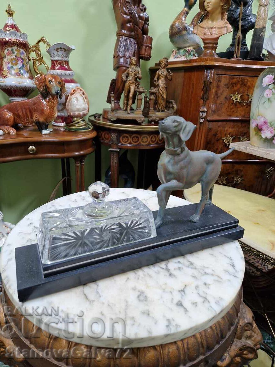 Παράδοση Παλαιό όμορφο αντίκα γαλλικό μεταλλικό ειδώλιο αγαλματίδιο
