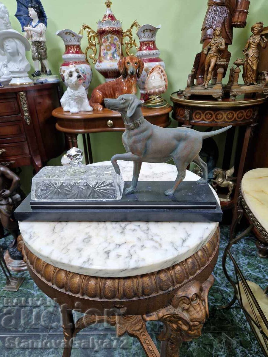 Veche și frumoasă figurină/statuetă metalică antică franceză Veche și frumoasă figurină/statuetă metalică antică franceză