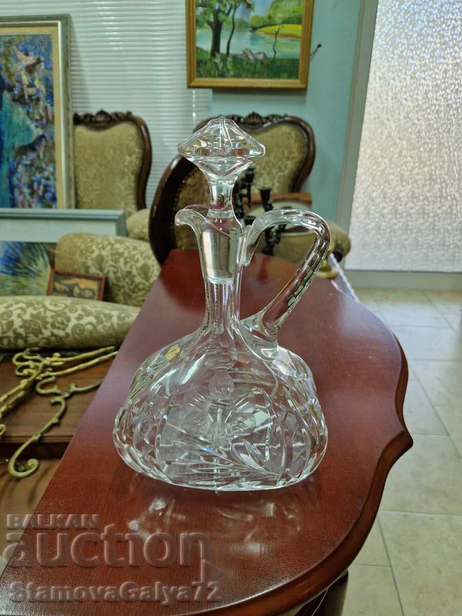 Livrarea Carafă germană antică din cristal, superbă Livrarea Carafă germană antică din cristal, superbă