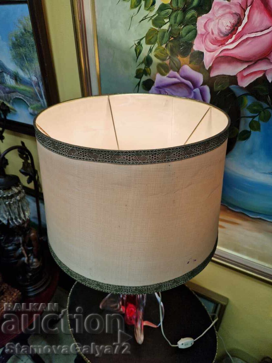 Licitație Lampă de masă din cristal belgian antic Val Sent Lambe Licitație Lampă de masă din cristal belgian antic Val Sent Lambe