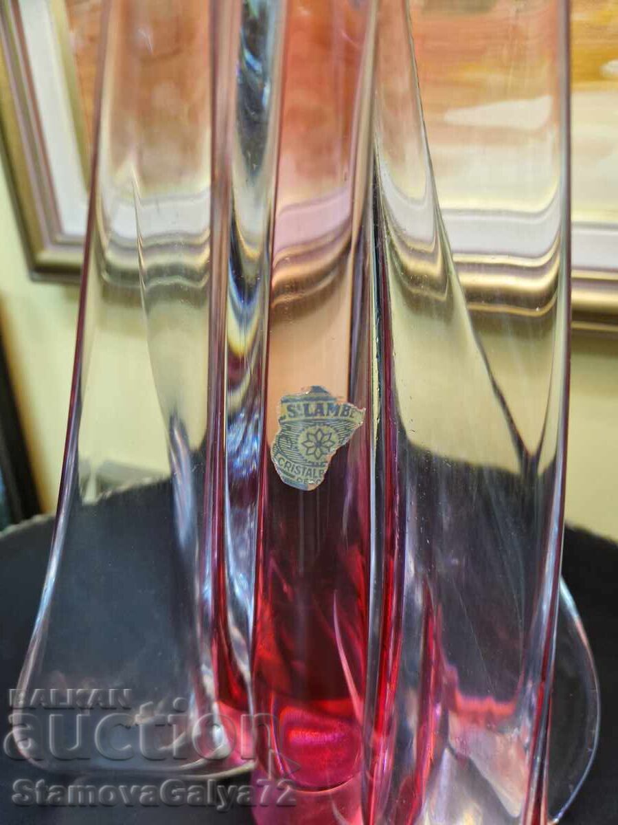 Lampă de masă din cristal belgian antic Val Sent Lambe - 7 Lampă de masă din cristal belgian antic Val Sent Lambe - 7