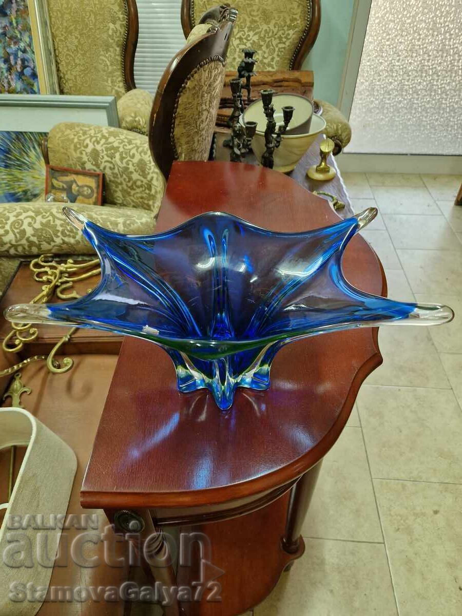 Superbă cupă fructieră antică din cristal Bohemia cu preț 155.00 BGN | € 79.25 Superbă cupă fructieră antică din cristal Bohemia cu preț 155.00 BGN | € 79.25