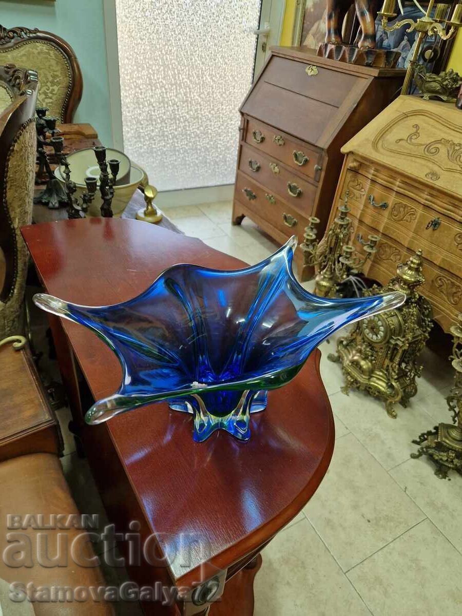 Superbă cupă fructieră antică din cristal Bohemia - 5 Superbă cupă fructieră antică din cristal Bohemia - 5