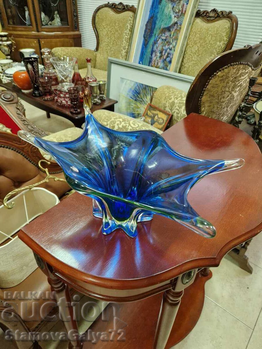 Superbă cupă fructieră antică din cristal Bohemia - 7 Superbă cupă fructieră antică din cristal Bohemia - 7