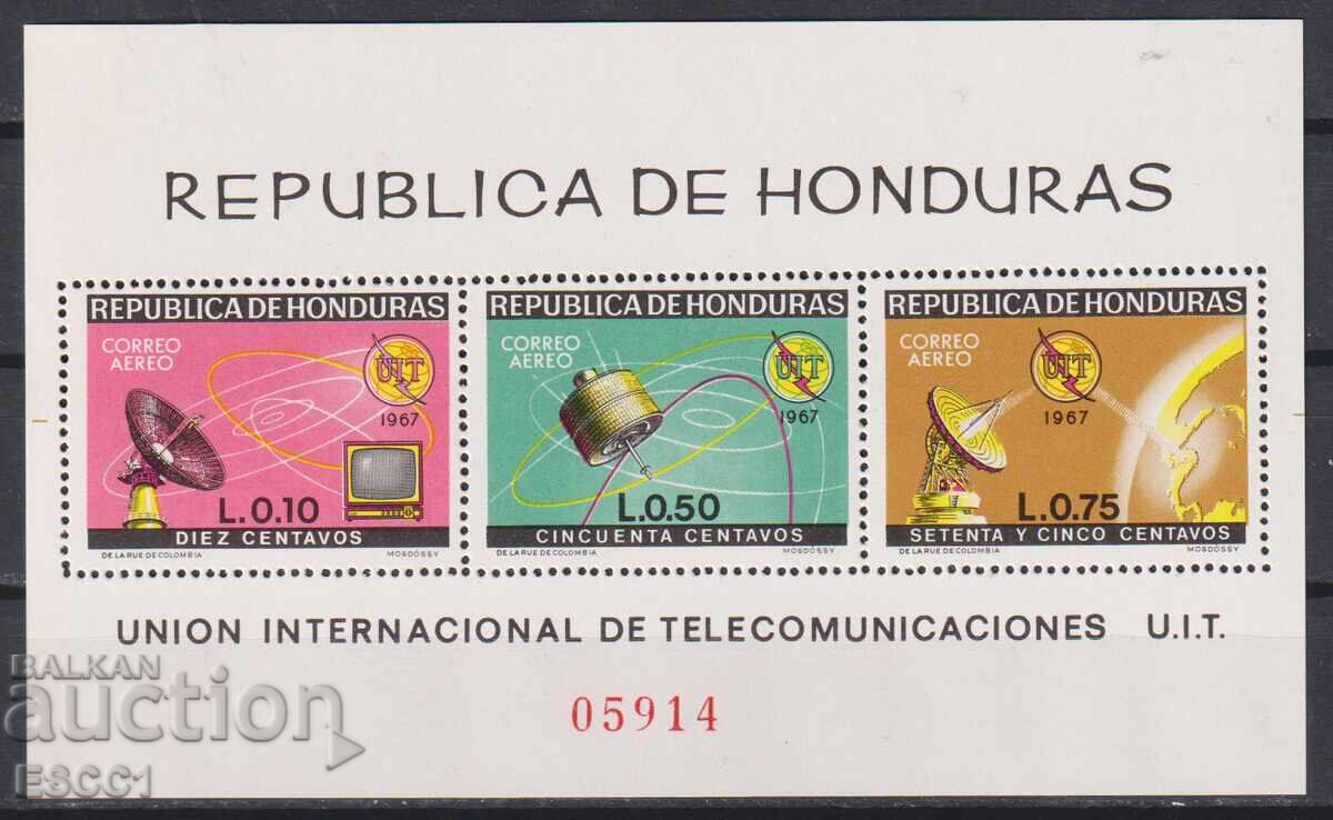 Καθαρό μπλοκ Τηλεπικοινωνιών UIT 1967 από Ονδούρα 1968