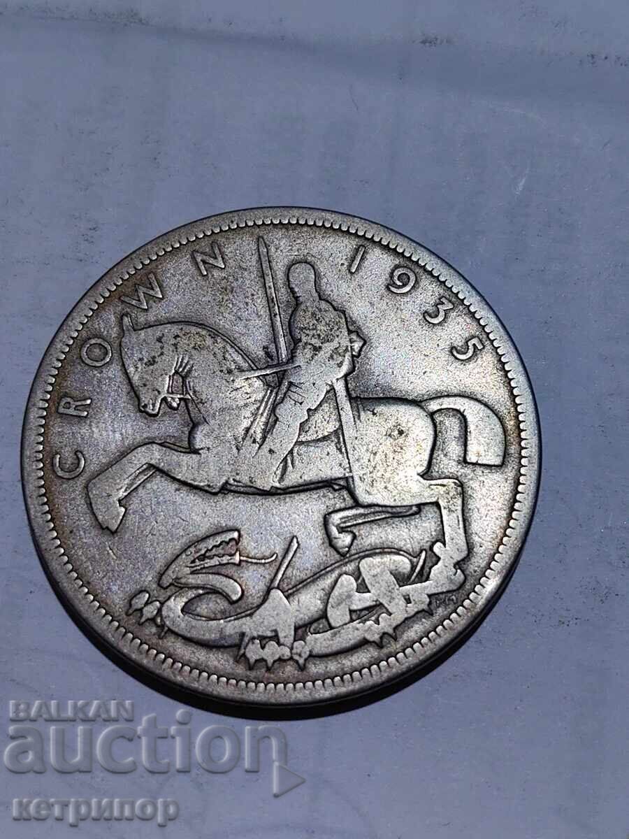 Аукцион 1 крона краун Великобритания 1935 г сребърна Аукцион 1 крона краун Великобритания 1935 г сребърна
