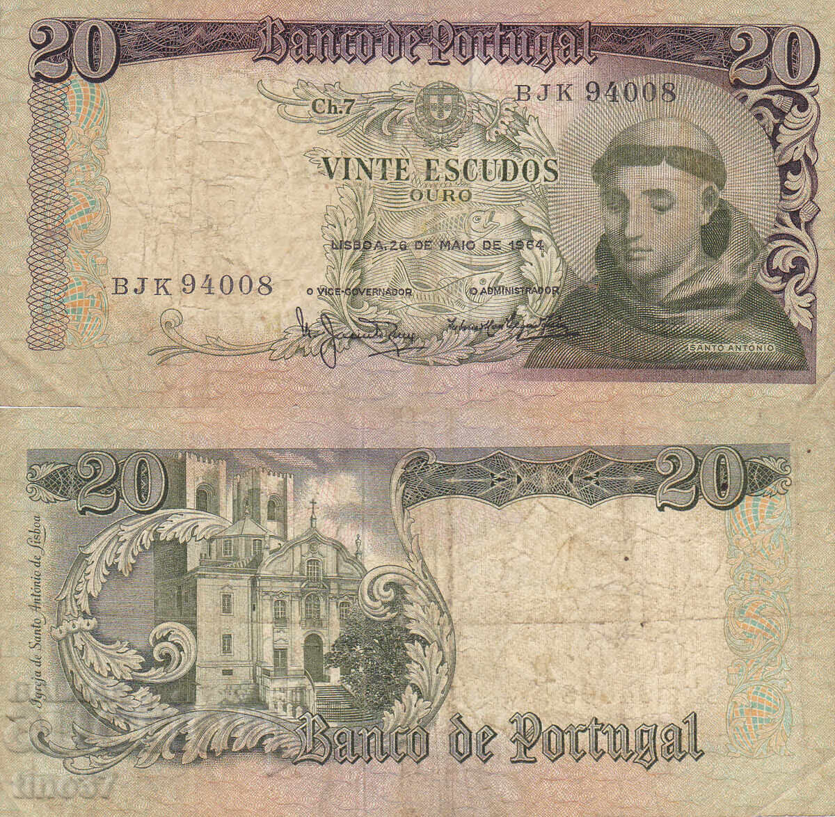 tino37- ΠΟΡΤΟΓΑΛΙΑ - 20 ΕΣΚΟΥΔΟΣ - 1964g