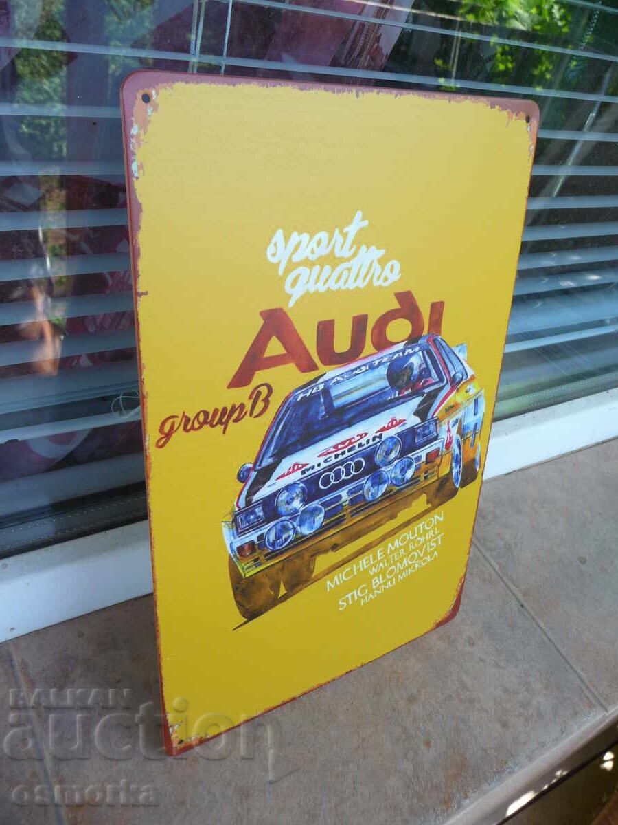 Μεταλλική πινακίδα αυτοκινήτου Audi sport quattro σπορ γρήγορη Audi kha με τιμή 18.00 BGN | € 9.20