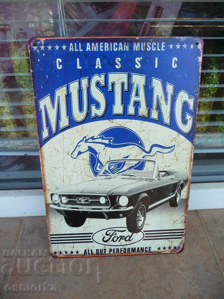 Metal sign car Ford Mustang Classic Ford Mustang convertible