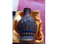 Antique enameled vase, cloisonné 10cm