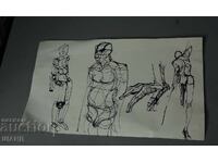 Desen vechi de maestru, tuș, figuri