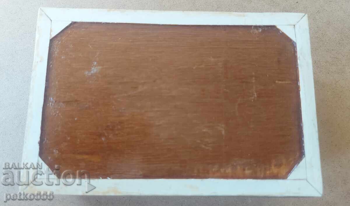 Cutie veche de lemn pentru bijuterii sidef Intarsie - 5