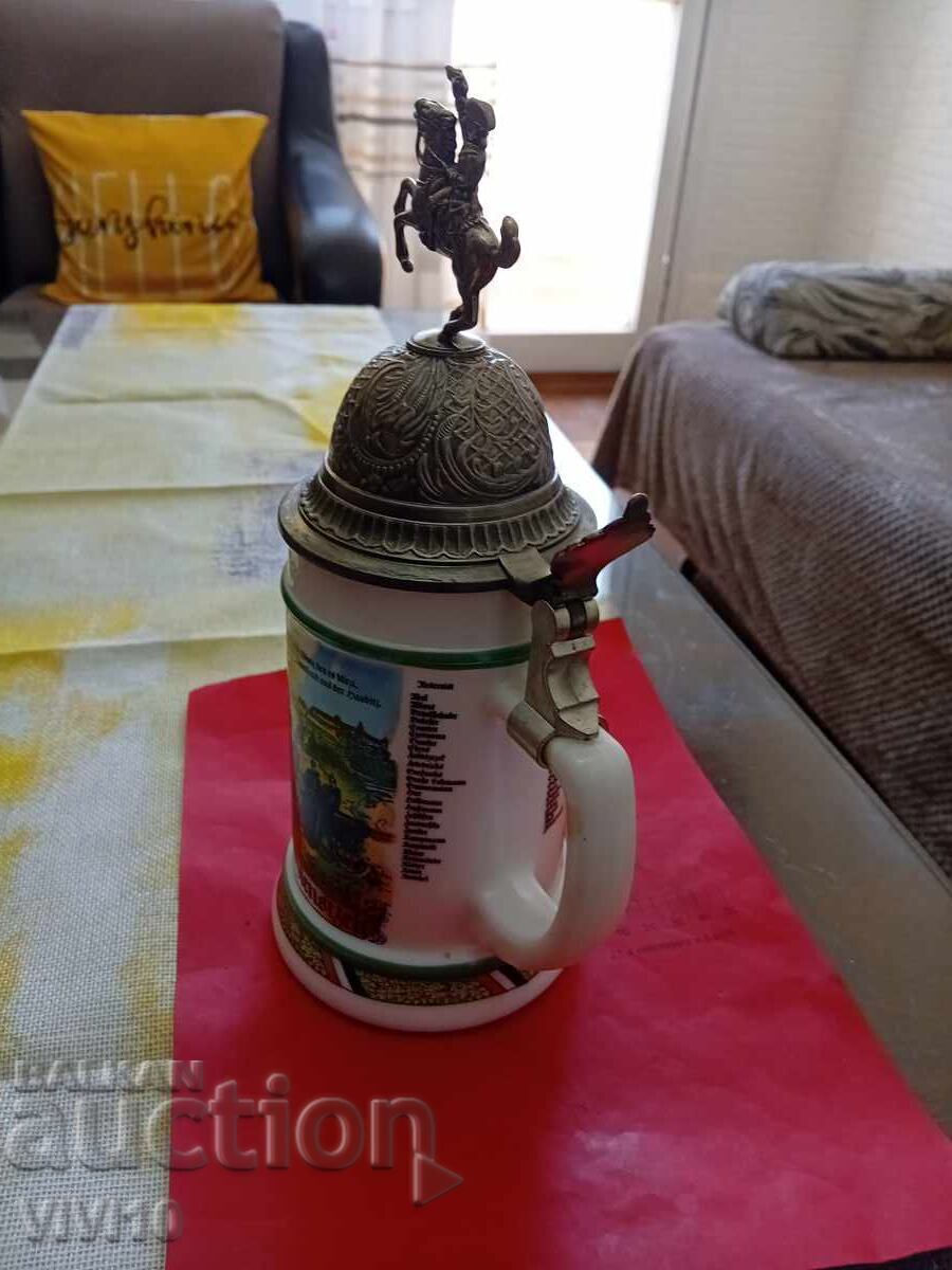 Antique German Beer Stein BMF 27cm with price 70.00 BGN | € 35.79 Antique German Beer Stein BMF 27cm with price 70.00 BGN | € 35.79