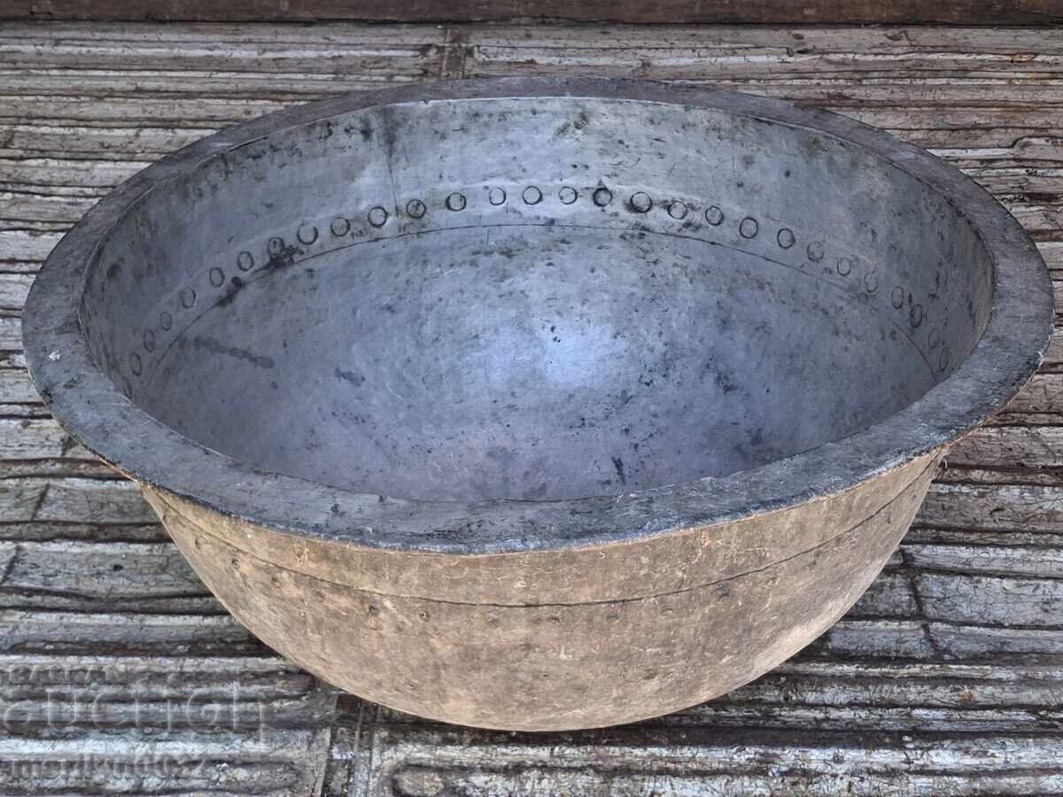 Cazan de baie de 200 de ani 80/39 cm lighean mare cupru vas