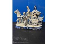 Căruță de colecție, din porțelan, cu aristocrați