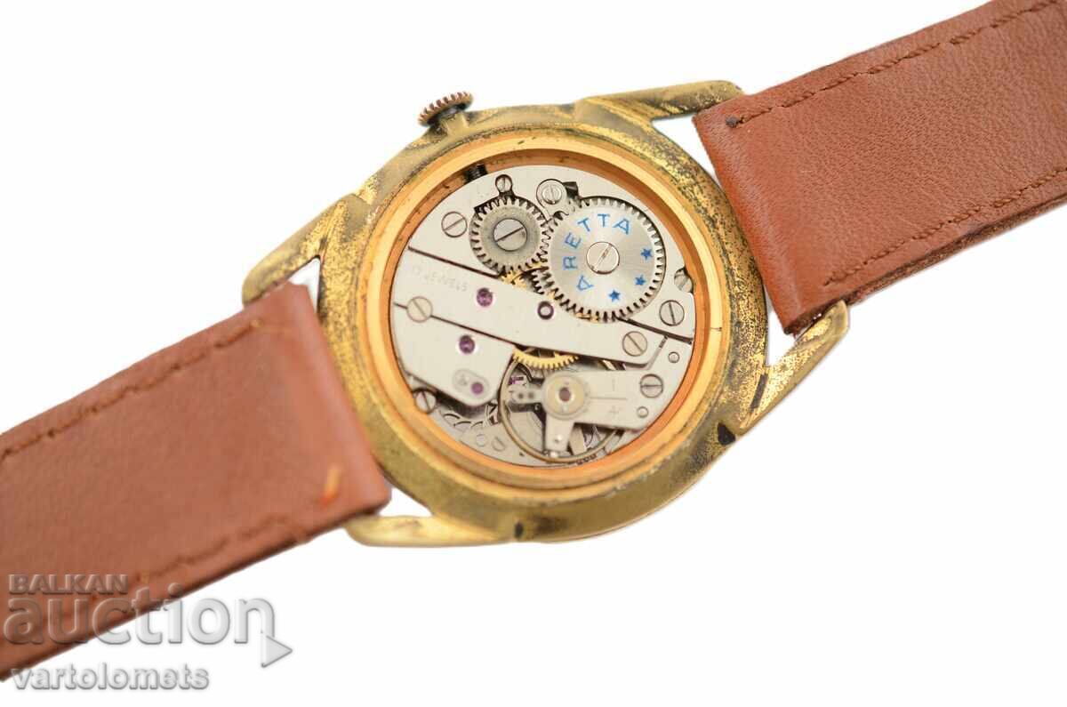 Ceas bărbătesc ARETA SWISS MADE cu placare cu aur 10 Mk - funcționează cu preț € 20.00 | 39.12 BGN