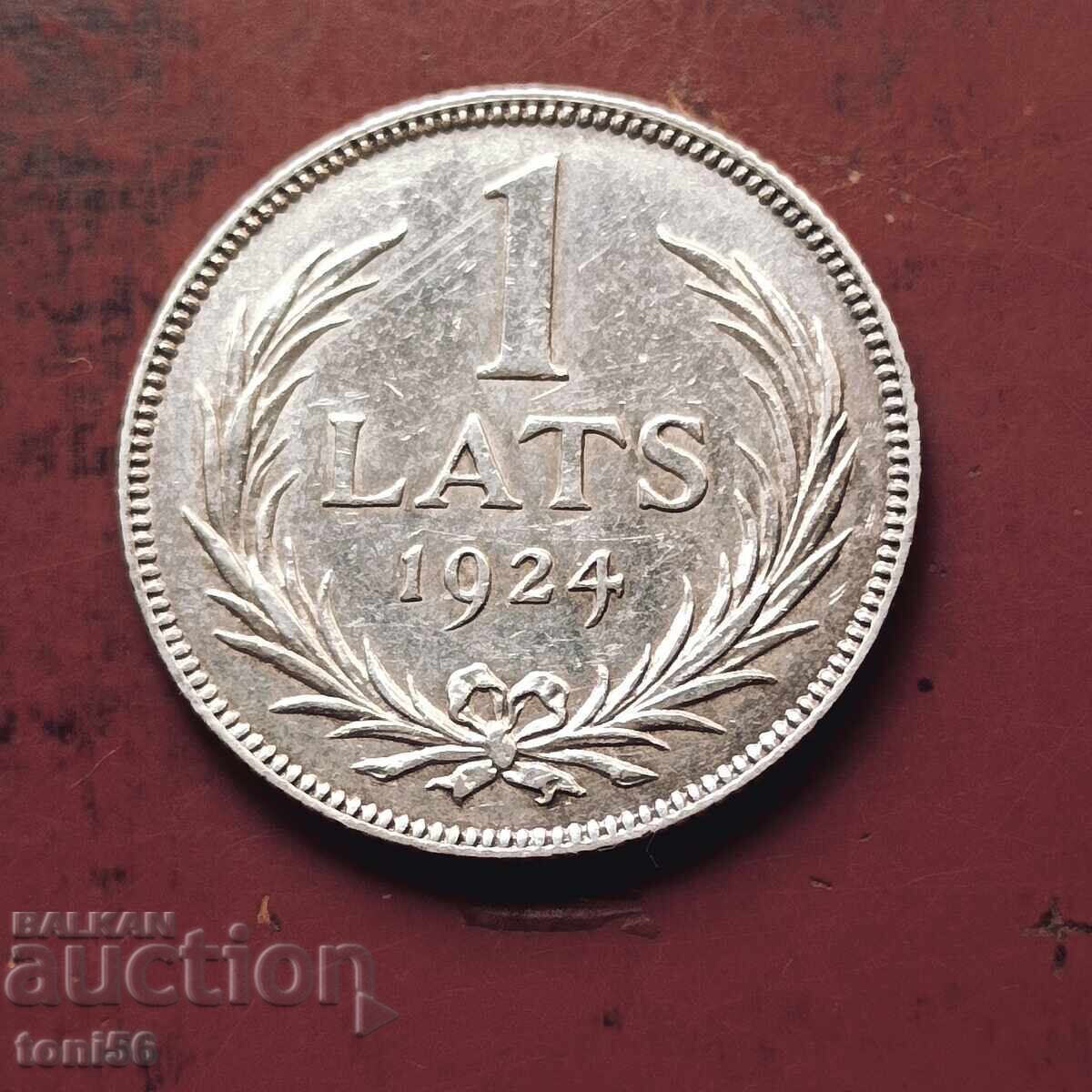 Λεττονία 1 λατ 1924 - ασήμι Λεττονία 1 λατ 1924 - ασήμι