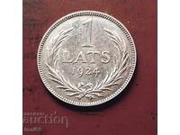 Λεττονία 1 λατ 1924 - ασήμι