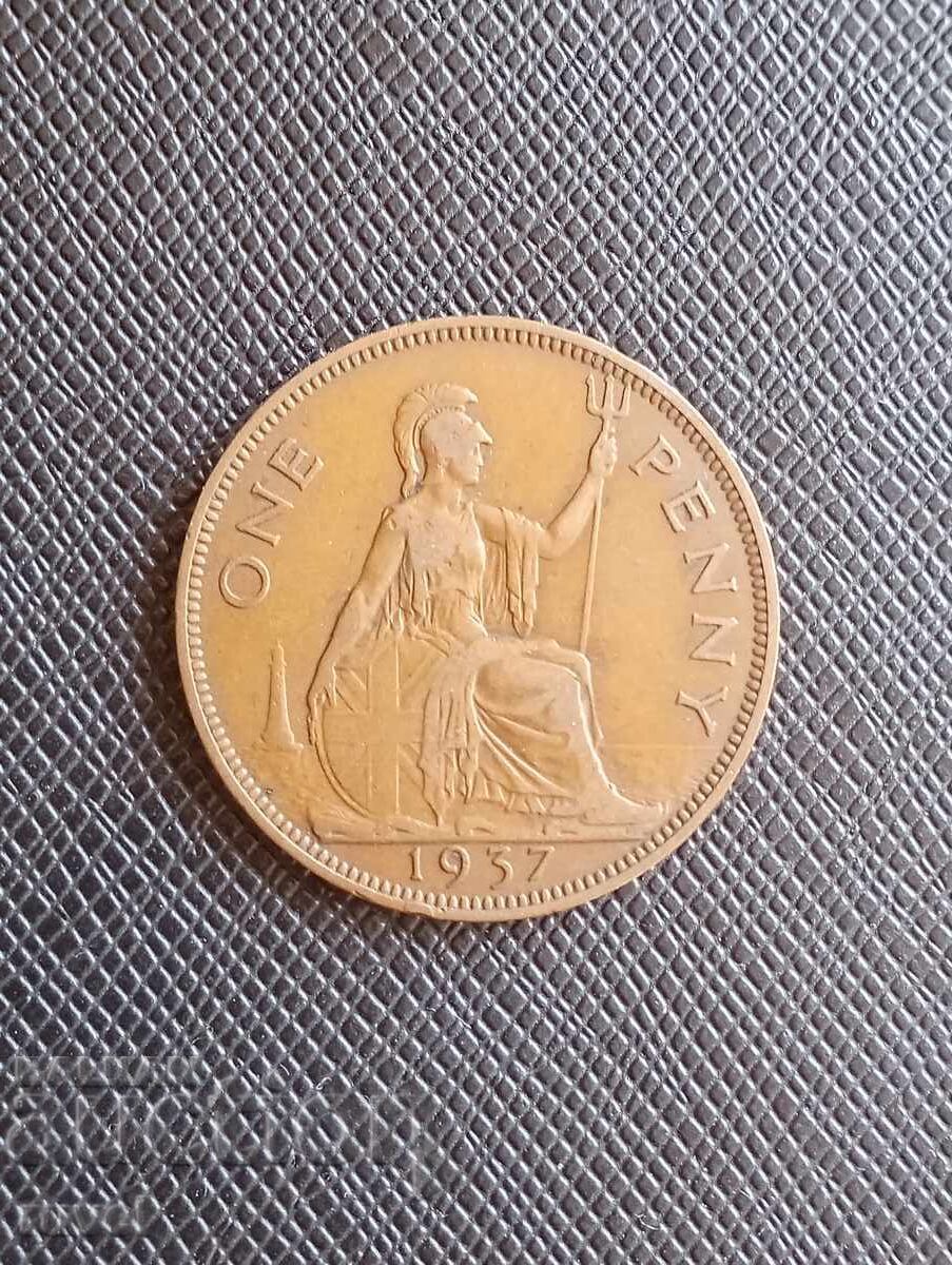 Marea Britanie, 1 penny 1937 Marea Britanie, 1 penny 1937
