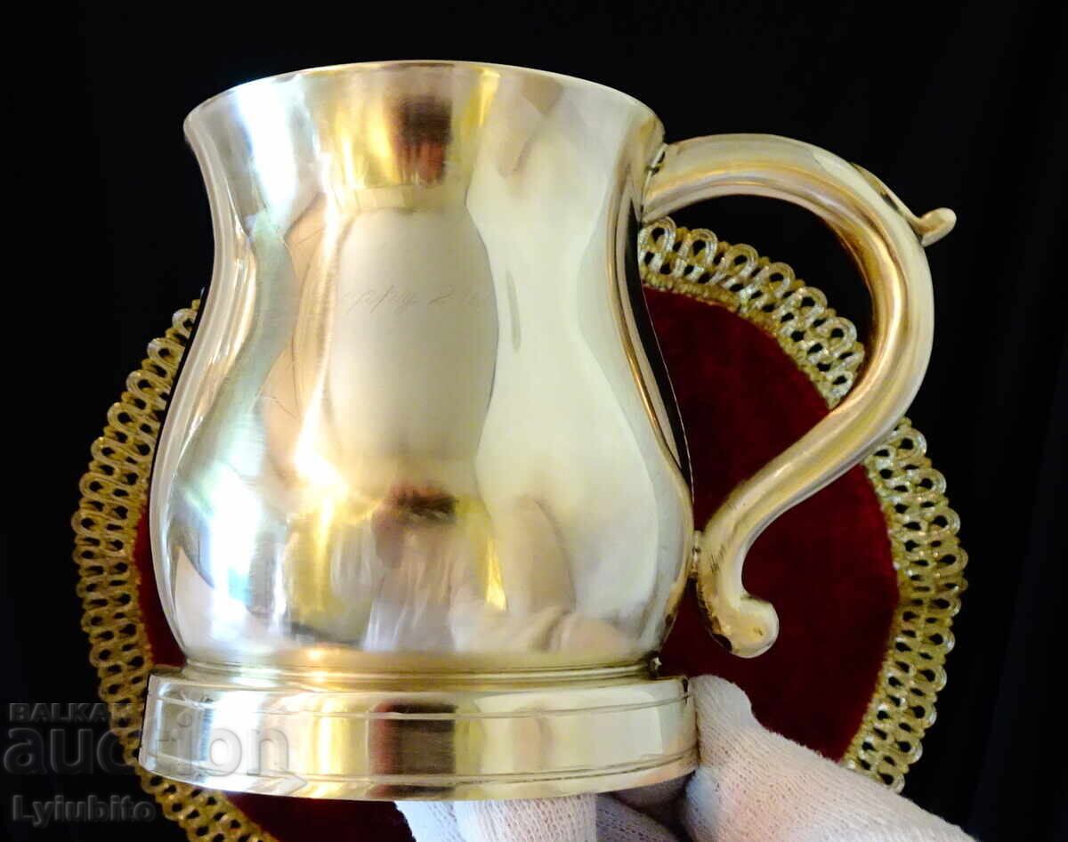 Страхотна бронзова халба,чаша,маркировка - 6