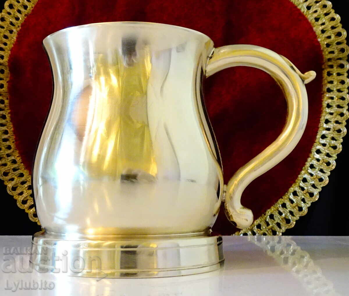 Страхотна бронзова халба,чаша,маркировка