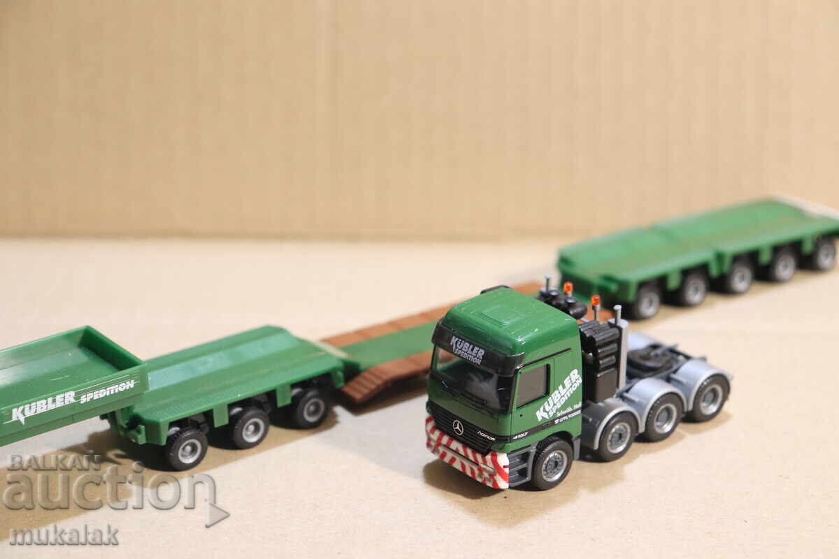 Auction  HERPA H0 1/87 MERCEDES TRACTOR HEAVY-DUTY TRANSPORT MODEL