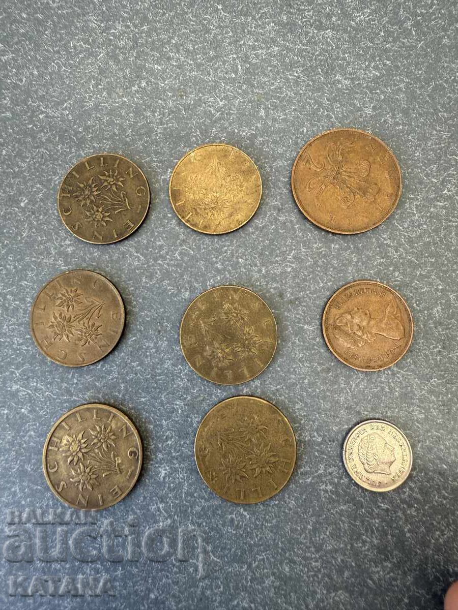 Shilling / Penny Lot of 9 Pieces with price 10.00 BGN | € 5.11